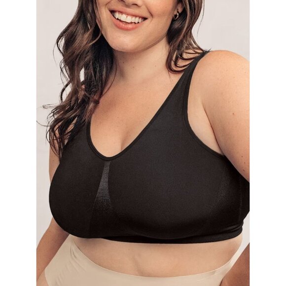 NWT Shapermint Truekind Everyday Throw-on Wireless Bralette Sz M Black 91404 - Picture 1 of 7